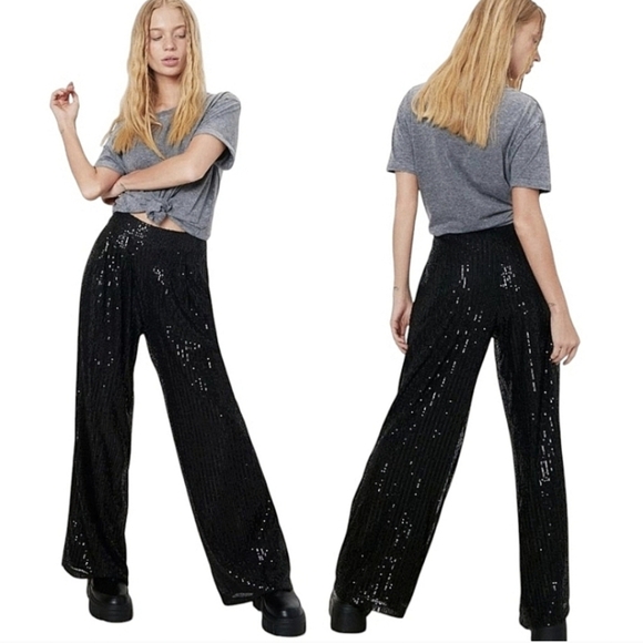 Nasty GalSequin Wide Leg Two Piece Pants Sz 12